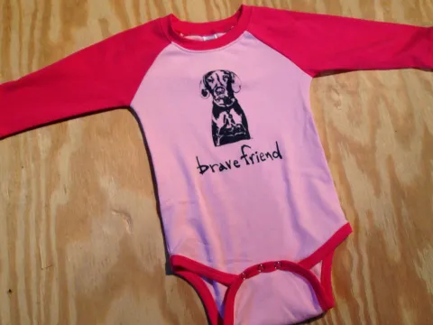 Bravefriend Two-Tone Long-sleeve Onsie with Light Pink w/Hot Pink