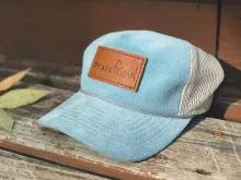 Bravefriend Leather Patch Corduroy Trucker Hat