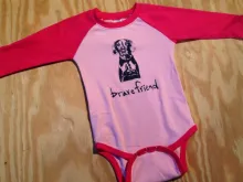 Bravefriend Two-Tone Long-sleeve Onsie with Light Pink w/Hot Pink